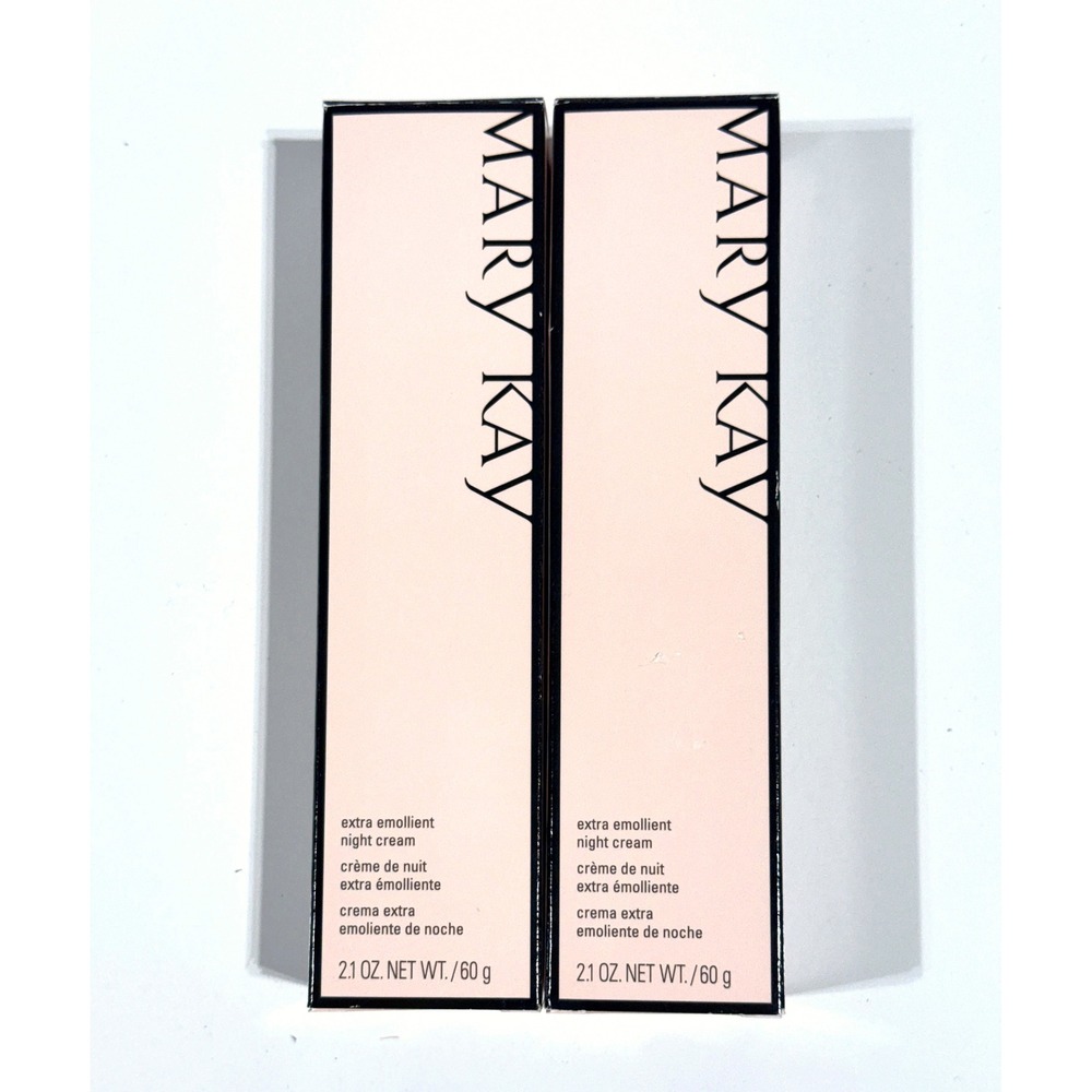 MARY KAY Lot of 2 - Extra Emollient Night Cream - 2.1 oz - Very Dry Skin 072682